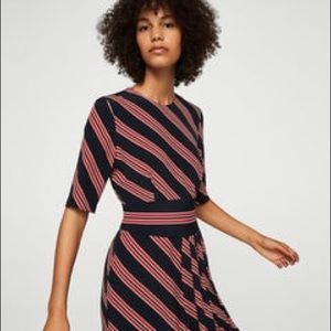 Mango Cut-out Striped Dress